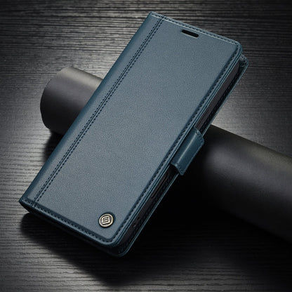 For iPhone 16 Pro LC.IMEEKE Skin-friendly Card Slots Leather Phone Case(Blue)