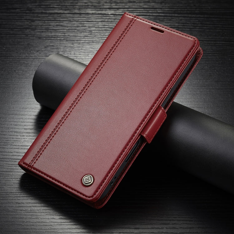 For iPhone 16 Pro Max LC.IMEEKE Skin-friendly Card Slots Leather Phone Case(Red)