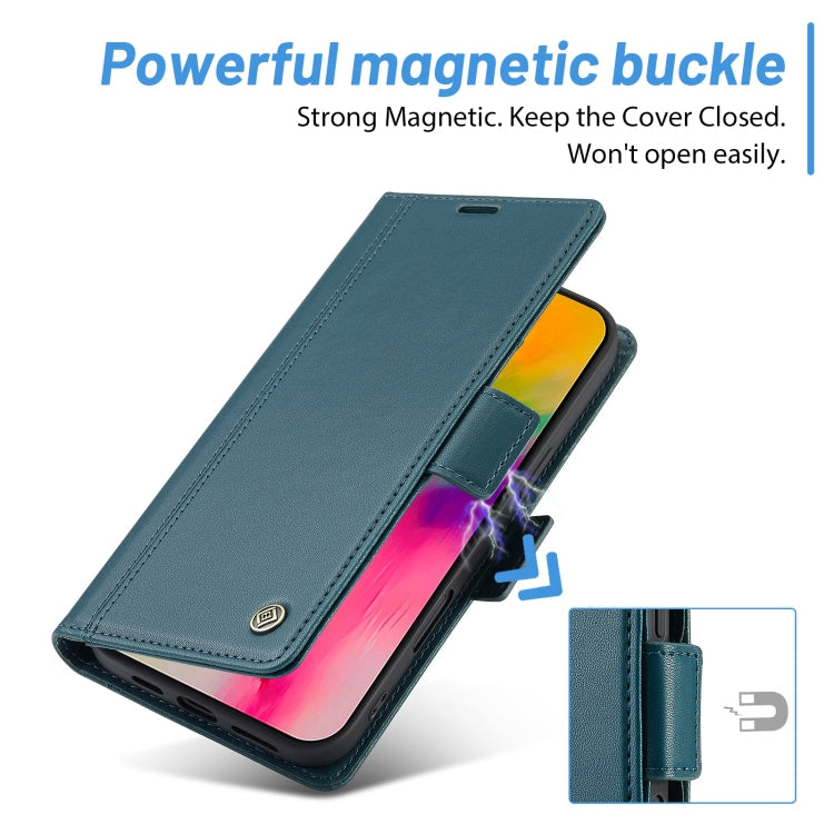 For iPhone 16 Pro Max LC.IMEEKE Skin-friendly Card Slots Leather Phone Case(Blue)