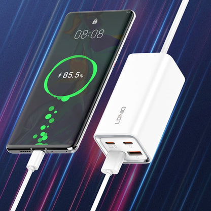LDNIO A4610C PD65W Dual USB-C / Type-C + Dual USB Fast Charger, Cable Length: 1.5m, Plug Type:EU Plug·(White)
