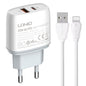 LDNIO Q229 QC3.0 / PD20W USB + Type-C Fast Charger with 1m USB to 8 Pin Cable, Plug Type:EU Plug(White)