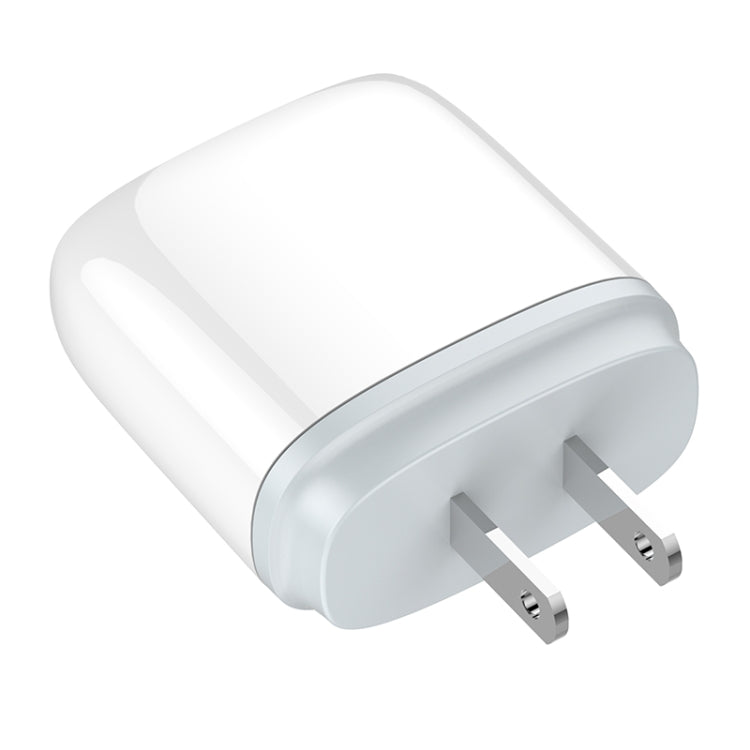 LDNIO Q229 QC3.0 / PD20W USB + Type-C Fast Charger with 1m USB to 8 Pin Cable, Plug Type:US Plug(White)