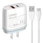 LDNIO Q229 QC3.0 / PD20W USB + Type-C Fast Charger with 1m USB to Type-C Cable, Plug Type:US Plug(White)