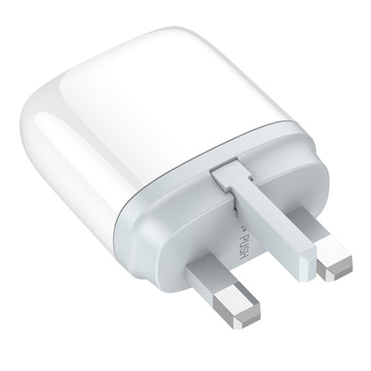 LDNIO Q229 QC3.0 / PD20W USB + Type-C Fast Charger with 1m Type-C to Type-C Cable, Plug Type:UK Plug(White)