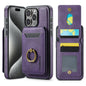 For iPhone 15 Pro Max MAGKING K1 MagSafe Detachable Wallet RFID Back Cover Phone Case(Purple)