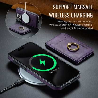 For iPhone 15 Pro Max MAGKING K1 MagSafe Detachable Wallet RFID Back Cover Phone Case(Purple)