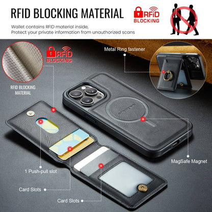 For iPhone 15 Plus MAGKING K1 MagSafe Detachable Wallet RFID Back Cover Phone Case(Black)