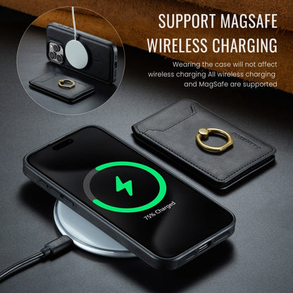 For iPhone 15 Plus MAGKING K1 MagSafe Detachable Wallet RFID Back Cover Phone Case(Black)