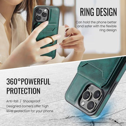 For iPhone 15 Plus MAGKING K1 MagSafe Detachable Wallet RFID Back Cover Phone Case(Green)