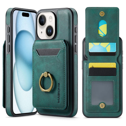 For iPhone 15 MAGKING K1 MagSafe Detachable Wallet RFID Back Cover Phone Case(Green)