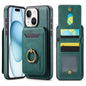 For iPhone 15 MAGKING K1 MagSafe Detachable Wallet RFID Back Cover Phone Case(Green)