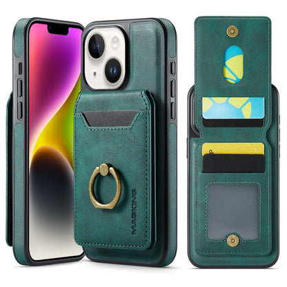 For iPhone 14 MAGKING K1 MagSafe Detachable Wallet RFID Back Cover Phone Case(Green)