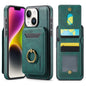 For iPhone 14 MAGKING K1 MagSafe Detachable Wallet RFID Back Cover Phone Case(Green)