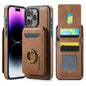For iPhone 14 Pro MAGKING K1 MagSafe Detachable Wallet RFID Back Cover Phone Case(Brown)