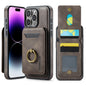 For iPhone 14 Pro Max MAGKING K1 MagSafe Detachable Wallet RFID Back Cover Phone Case(Coffee)