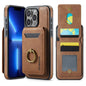 For iPhone 13 Pro Max MAGKING K1 MagSafe Detachable Wallet RFID Back Cover Phone Case(Brown)