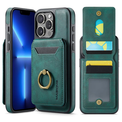 For iPhone 13 Pro Max MAGKING K1 MagSafe Detachable Wallet RFID Back Cover Phone Case(Green)