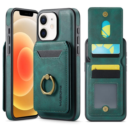 For iPhone 12 MAGKING K1 MagSafe Detachable Wallet RFID Back Cover Phone Case(Green)