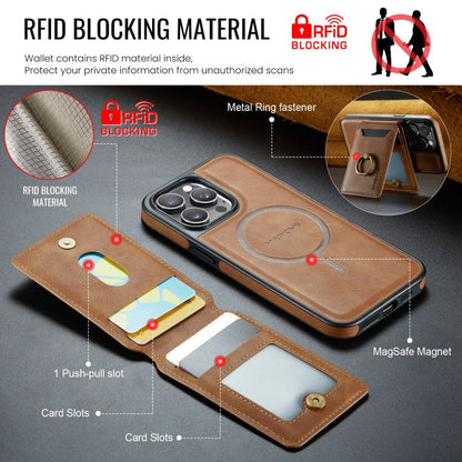 For iPhone 12 Pro MAGKING K1 MagSafe Detachable Wallet RFID Back Cover Phone Case(Brown)