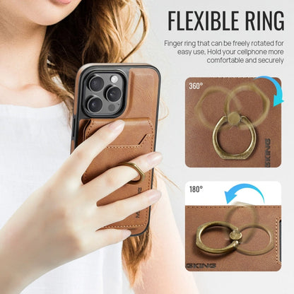 For iPhone 12 Pro MAGKING K1 MagSafe Detachable Wallet RFID Back Cover Phone Case(Brown)