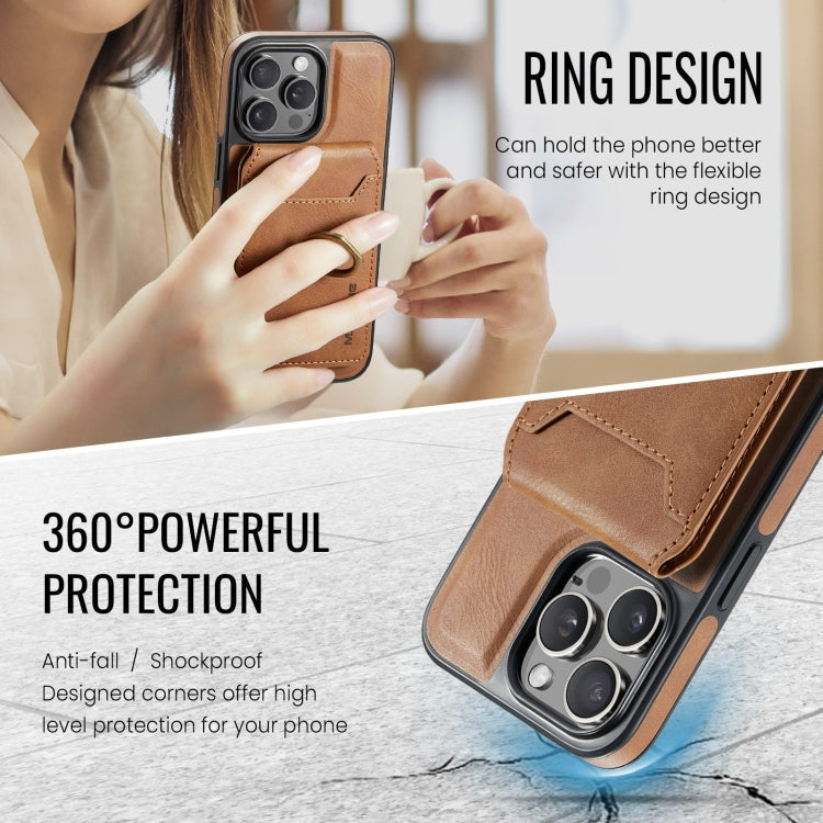 For iPhone 12 Pro MAGKING K1 MagSafe Detachable Wallet RFID Back Cover Phone Case(Brown)