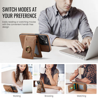 For iPhone 12 Pro MAGKING K1 MagSafe Detachable Wallet RFID Back Cover Phone Case(Brown)