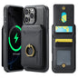 For iPhone 16 Pro Max MAGKING K1 MagSafe Detachable Wallet RFID Back Cover Phone Case(Black)