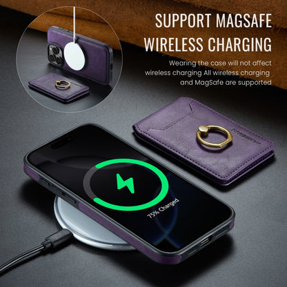 For iPhone 16 Pro Max MAGKING K1 MagSafe Detachable Wallet RFID Back Cover Phone Case(Purple)