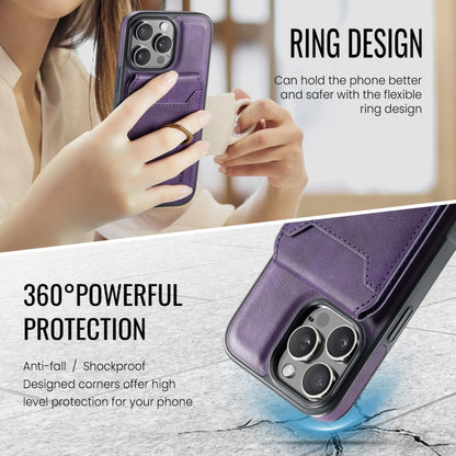 For iPhone 16 Pro Max MAGKING K1 MagSafe Detachable Wallet RFID Back Cover Phone Case(Purple)