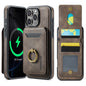 For iPhone 16 Pro MAGKING K1 MagSafe Detachable Wallet RFID Back Cover Phone Case(Coffee)