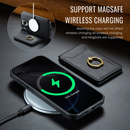 For iPhone 16 Pro MAGKING K1 MagSafe Detachable Wallet RFID Back Cover Phone Case(Black)