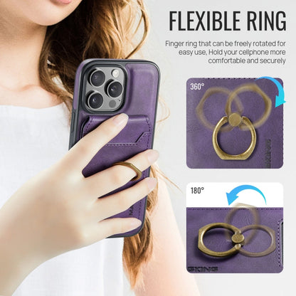 Pour iPhone 16 Pro MAGKING K1 Étui Téléphone avec MagSafe et Portefeuille Amovible RFID (Violet)