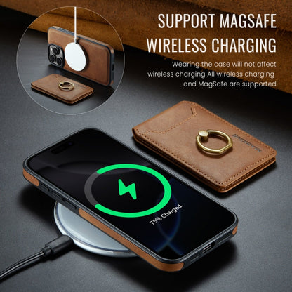 For iPhone 16 Pro MAGKING K1 MagSafe Detachable Wallet RFID Back Cover Phone Case(Brown)