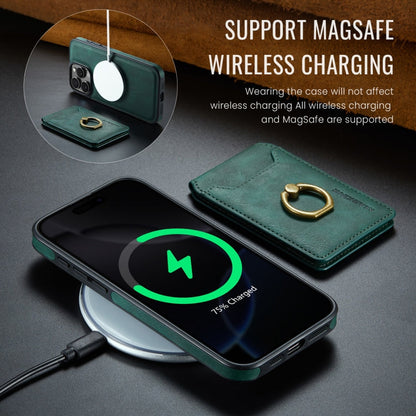 For iPhone 16 Pro MAGKING K1 MagSafe Detachable Wallet RFID Back Cover Phone Case(Green)