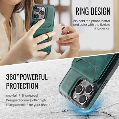 For iPhone 16 Pro MAGKING K1 MagSafe Detachable Wallet RFID Back Cover Phone Case(Green)