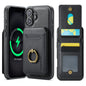 For iPhone 16 MAGKING K1 MagSafe Detachable Wallet RFID Back Cover Phone Case(Black)