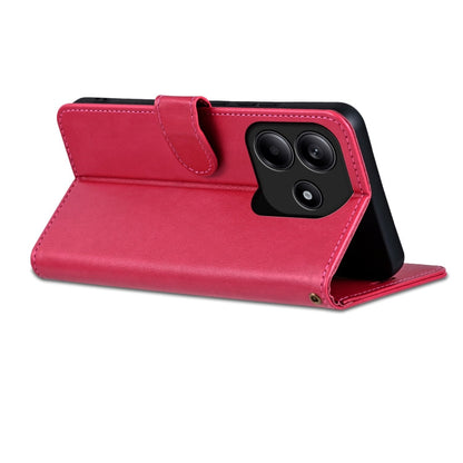 For Redmi Note 14 5G AZNS Sheepskin Texture Flip Leather Phone Case(Red)