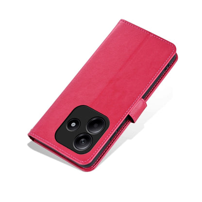 For Redmi Note 14 5G AZNS Sheepskin Texture Flip Leather Phone Case(Red)