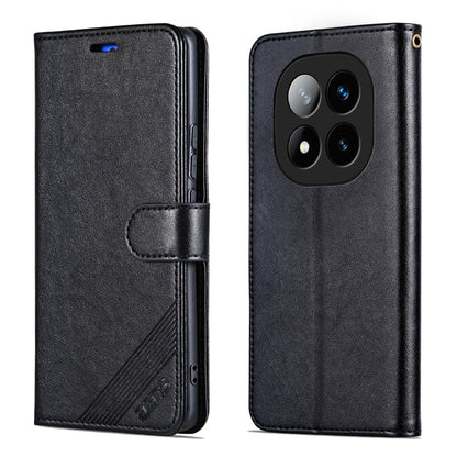 For Redmi Note 14 Pro 5G AZNS Sheepskin Texture Flip Leather Phone Case(Black)