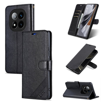 Pour Redmi Note 14 Pro+ 5G AZNS Étui de téléphone en cuir à rabat texturé peau de mouton (Noir)