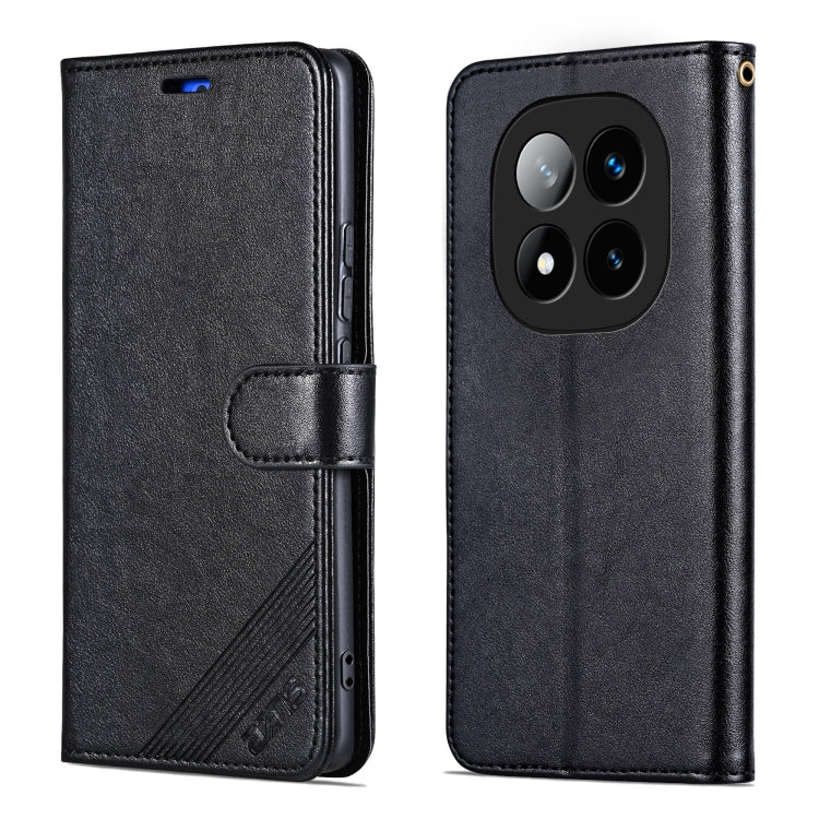Pour Redmi Note 14 Pro+ 5G AZNS Étui de téléphone en cuir à rabat texturé peau de mouton (Noir)