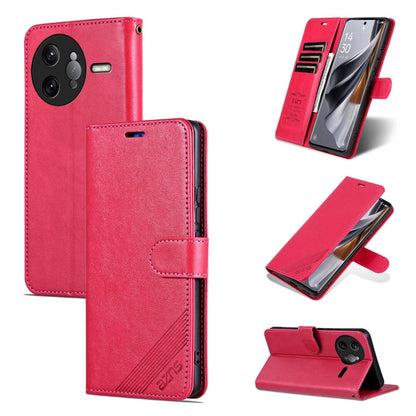 For Redmi K80 Pro AZNS Sheepskin Texture Flip Leather Phone Case(Red)