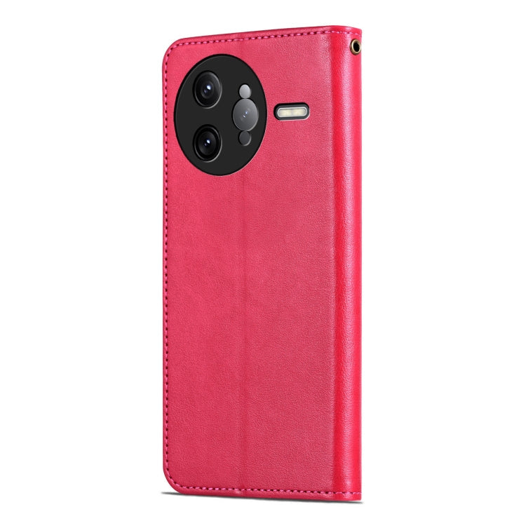 For Redmi K80 Pro AZNS Sheepskin Texture Flip Leather Phone Case(Red)