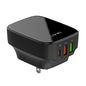 LDNIO Q334 32W Type-C + Dual USB Port Charger with 1m USB-C / Type-C Data Cable, Plug Type:US Plug(Black)