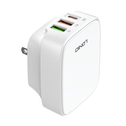 LDNIO Q334 32W Type-C + Dual USB Port Charger with 1m USB-C / Type-C Data Cable, Plug Type:US Plug(White)