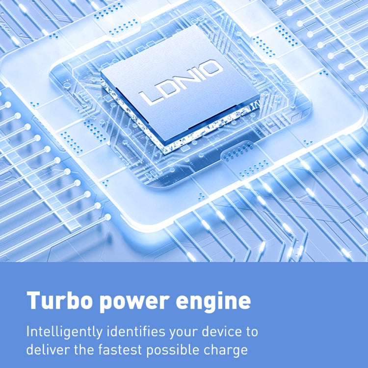 LDNIO Q334 32W Type-C + Dual USB Port Charger with 1m USB-C / Type-C Data Cable, Plug Type:US Plug(White)