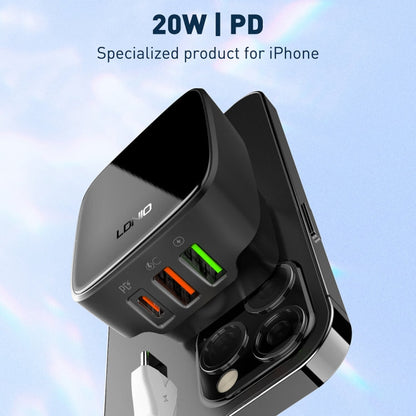 LDNIO Q334 32W Type-C + Dual USB Port Charger with 1m USB-C / Type-C to USB-C / Type-C Data Cable, Plug Type:EU Plug(White)