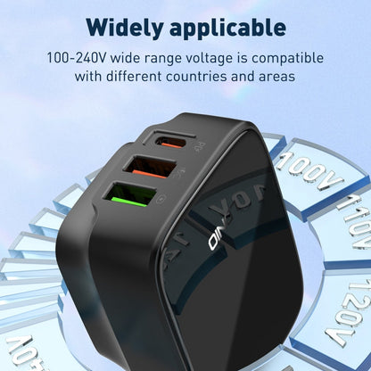 LDNIO Q334 32W Type-C + Dual USB Port Charger with 1m USB-C / Type-C to USB-C / Type-C Data Cable, Plug Type:EU Plug(White)