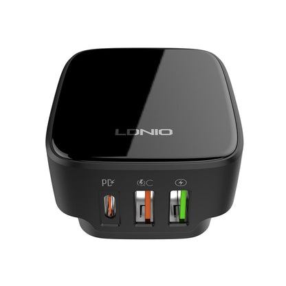 LDNIO Q334 32W Type-C + Dual USB Port Charger with 1m USB-C / Type-C to 8 Pin Data Cable, Plug Type:US Plug(Black)