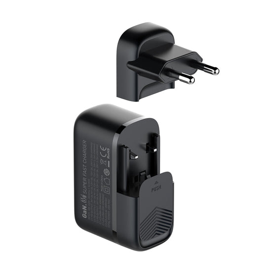 LDNIO Q367 Chargeur 65W GaN 3 x USB-C / Type-C avec câble de données 1m USB-C / Type-C vers USB-C / Type-C, Type de prise : prise UE (Noir)